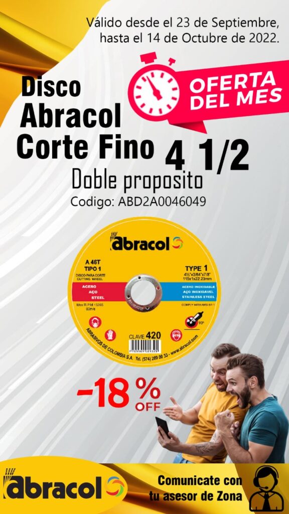 PROMOCION DISCOS ABRACOL CORTE FINO